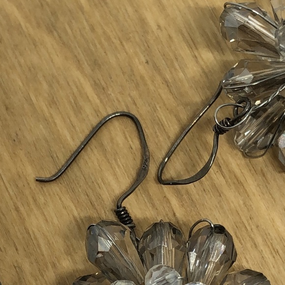 Handmade artisan crystal bead sterling silver 925 earrings sparkling statement - Picture 3 of 6